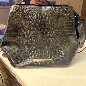 Brahmin Black Leather Large Shoulder Bag